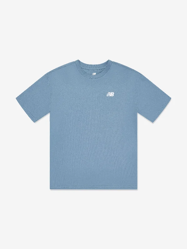 New Balance Boys Jersey Small Logo T-Shirt in Blue