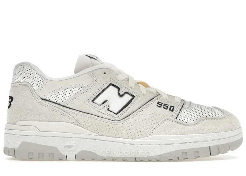 New Balance 550 White Perforated Leather Black