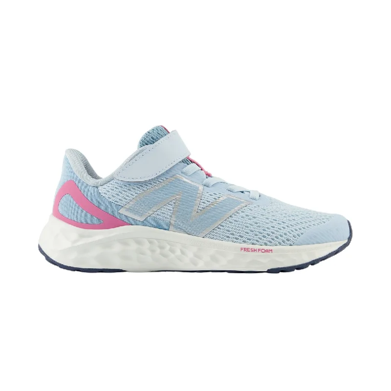 New Balance Girl's (Preschool) Fresh Foam Arishi v4 PAARIYB4 Quarry Blue/Real Pink/Chrome Blue