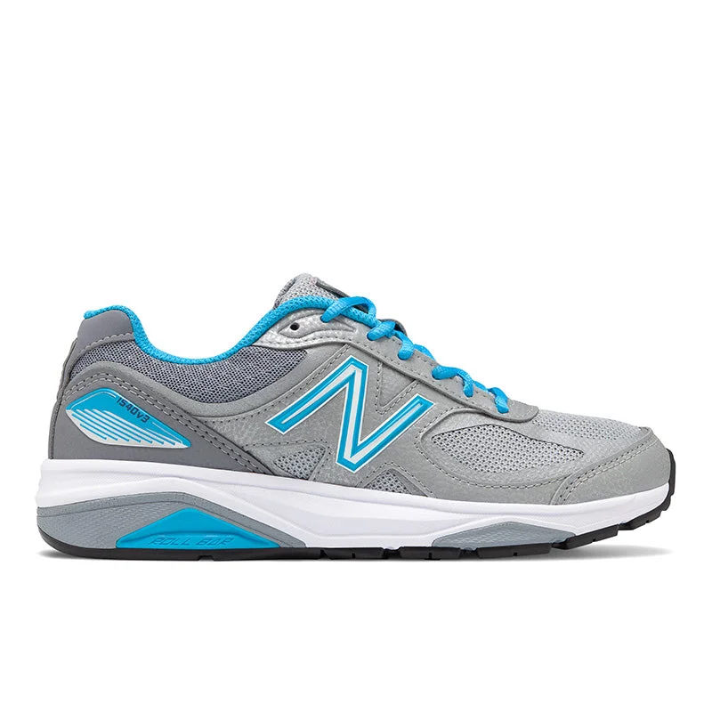 Women's 1540v3 Running Shoe in Silver Available in Wide Widths