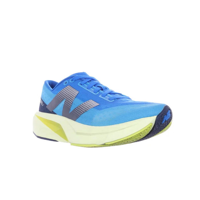 Womens New Balance FuelCell Rebelv4 in Spice Blue/Limelight/Blue Oasis